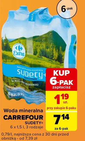 Woda mineralna Carrefour niska cena