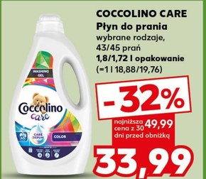 Coccolino Care Żel do prania kolorowych tkanin 1,8 l (45 prań) niska cena