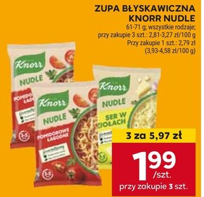 Knorr Nudle Pomidorowe łagodne Zupa-danie 65 g niska cena
