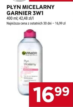 Garnier Skin Naturals Płyn micelarny 3w1 400 ml niska cena