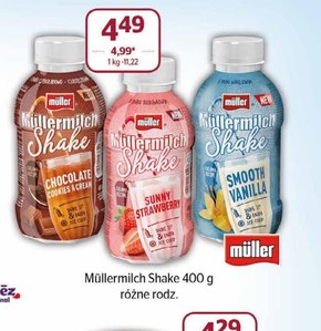 Müller Müllermilch Shake Napój mleczny o smaku truskawkowym 400 g niska cena