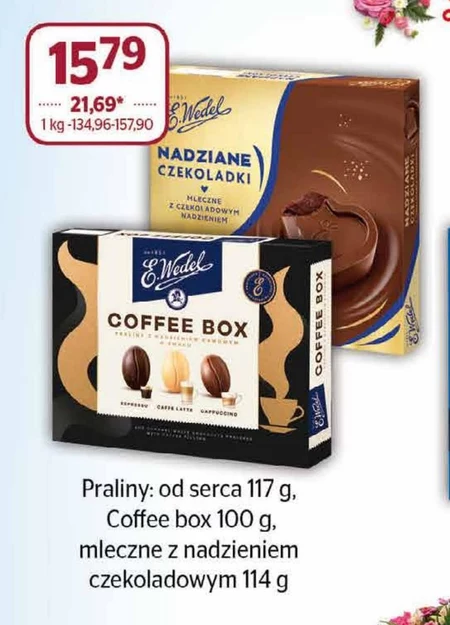 E. Wedel Nadziane czekoladki mleczne z czekoladowym nadzieniem 114 g