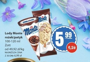 Zott Monte Lody śmietankowe i lody czekoladowo-orzechowe z sosem czekoladowo-orzechowym 120 ml niska cena
