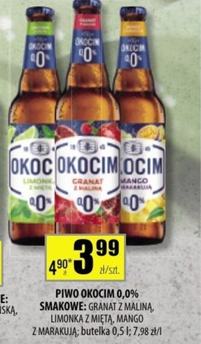 Okocim Mix piwa bezalkoholowego z lemoniadą granat z maliną 500 ml niska cena