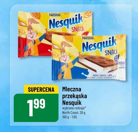 Nestlé Nesquik Snack Biszkopt z kremowym nadzieniem mlecznym 26 g