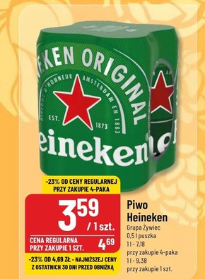 Heineken Piwo jasne 4 x 500 ml niska cena