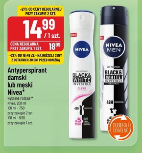 Nivea Black & White Invisible Clear Antyperspirant dla kobiet w spray'u 200 ml niska cena