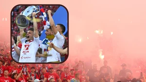Wisła Kraków świętująca triumf w Pucharze Polski