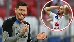 Robert Lewandowski - napastnik FC Barcelona i reprezentacji Polski - oraz snajper Wisły Kraków Szymon Sobczak
