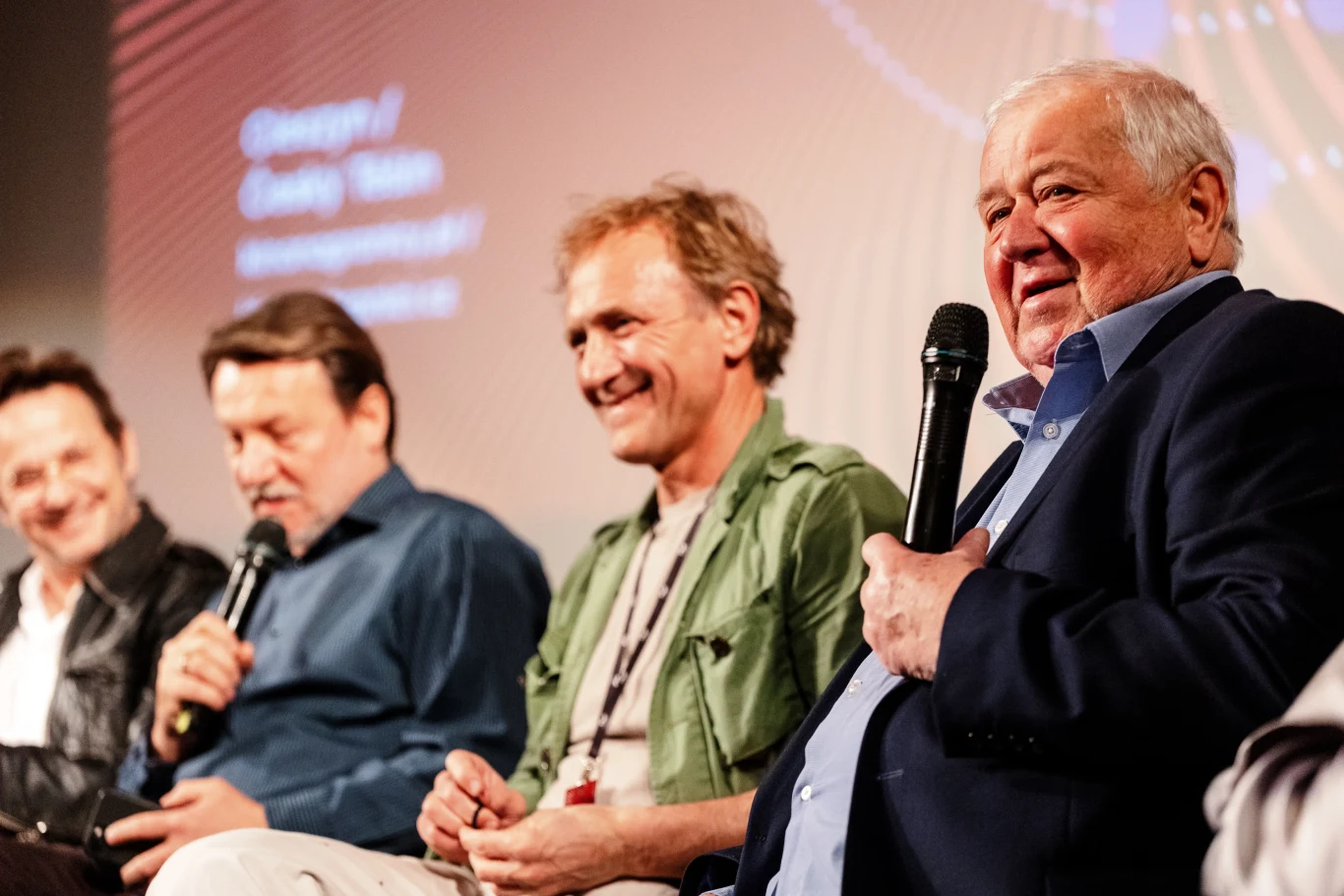 Kino na Granicy 2024: Bartłomiej Topa, Robert Więckiewicz, Andrzej Chyra i Marian Dziędziel, fot. Rafał Soliński