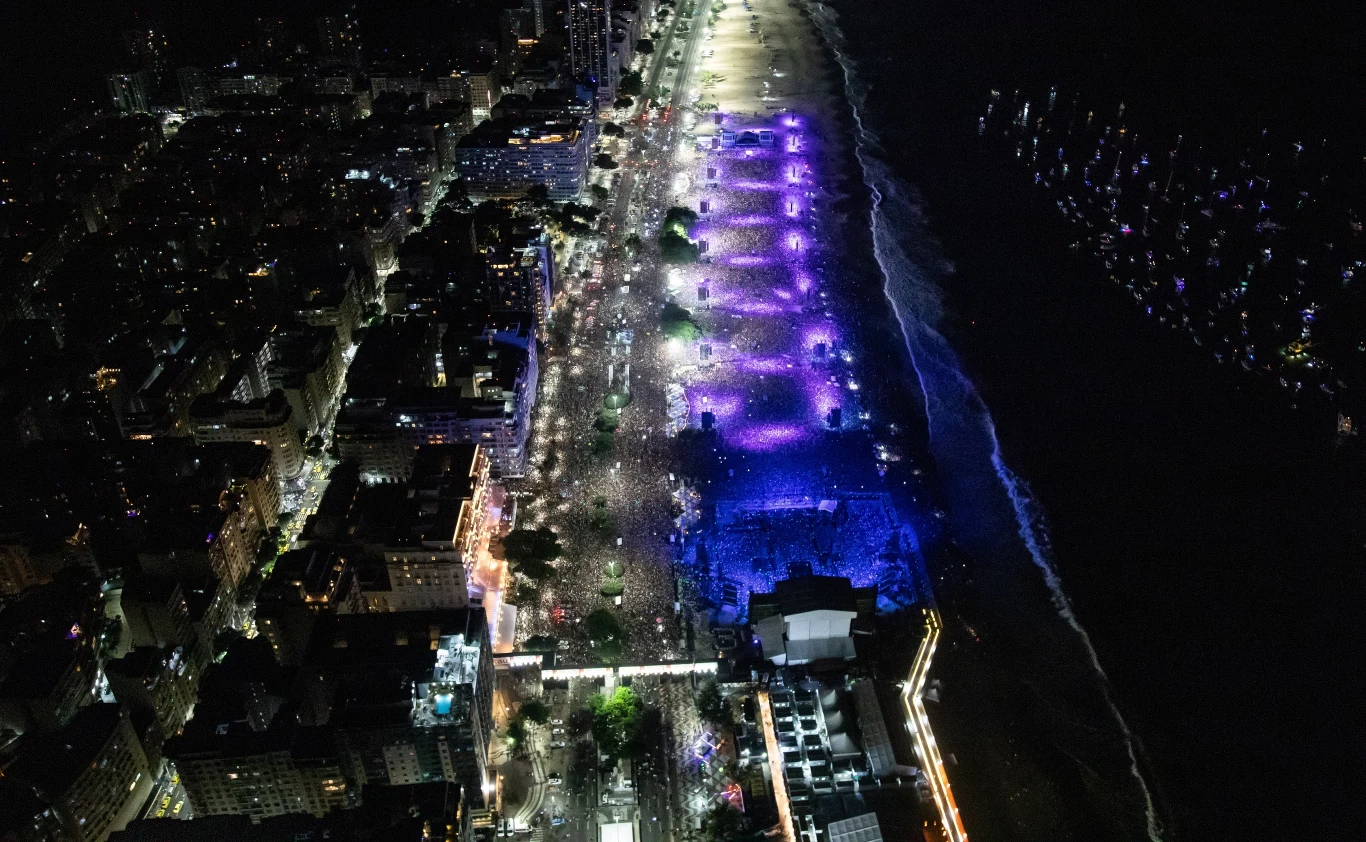 Tłumy na plaży Copacabana