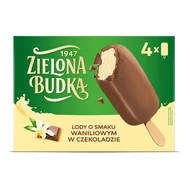 Zielona Budka Lody o smaku waniliowym w czekoladzie 360 ml (4 sztuki)