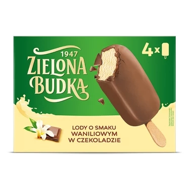 Zielona Budka Lody o smaku waniliowym w czekoladzie 360 ml (4 sztuki) - 0