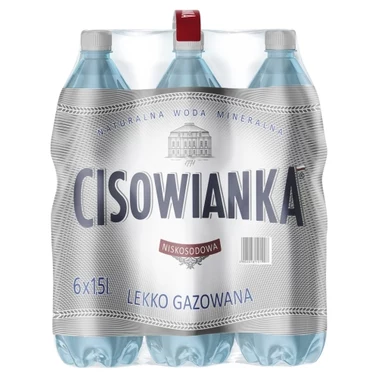 Cisowianka Naturalna woda mineralna lekko gazowana niskosodowa 6 x 1,5 l - 0