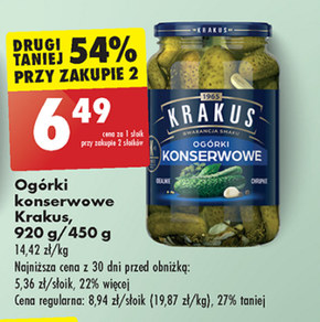 Krakus Ogórki konserwowe 920 g niska cena