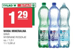 Woda mineralna SPAR niska cena