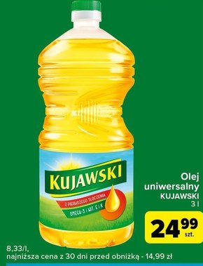 Kujawski Olej rzepakowy z pierwszego tłoczenia 3 l niska cena