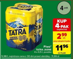 Tatra Piwo jasne pełne 4 x 500 ml niska cena