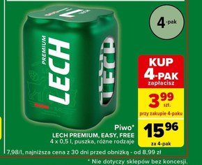 Lech Premium Piwo jasne 2 l (4 x 0,5 l) niska cena