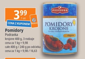 Podravka Smaki kuchni śródziemnomorskiej Pomidory krojone w soku pomidorowym klasyczne 400 g niska cena