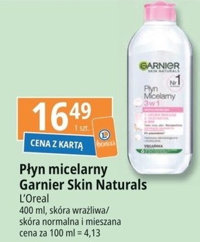 Garnier Skin Naturals Płyn micelarny 3w1 400 ml niska cena