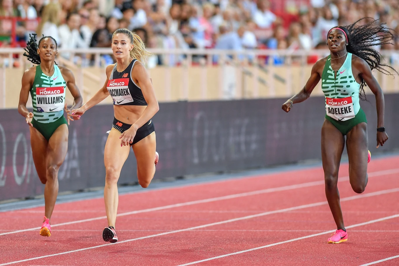 Natalia Kaczmarek i Rhasidat Adeleke w Diamentowej Lidze w Monaco w 2023 roku