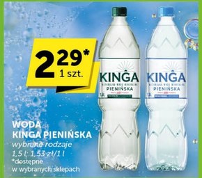 Kinga Pienińska Naturalna woda mineralna gazowana niskosodowa 1,5 l niska cena