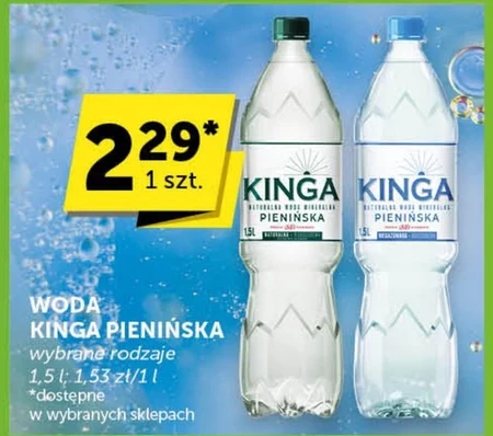 Kinga Pienińska Naturalna woda mineralna gazowana niskosodowa 1,5 l