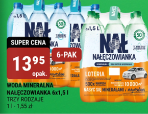 Nałęczowianka Naturalna woda mineralna delikatnie gazowana 6 x 1,5 l niska cena