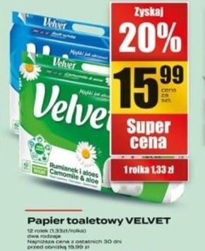 Velvet Rumianek i aloes Papier toaletowy 12 rolek niska cena
