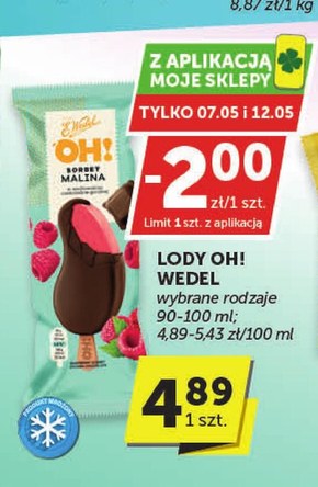 E. Wedel Oh! Lody kwiat pomarańczy z sorbetem pomarańczowym w wedlowskiej czekoladzie mlecznej 90 ml niska cena