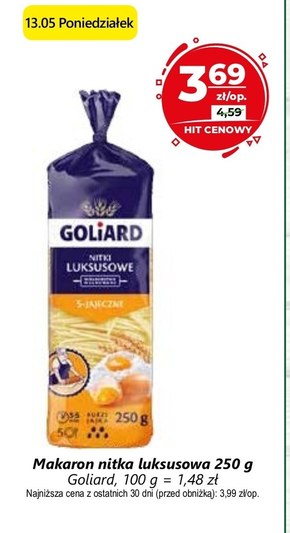 Goliard Makaron 5 jajeczny nitki luksusowe 250 g niska cena