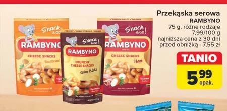 Rambyno Wędzona przekąska z sera topionego z szynką 75 g