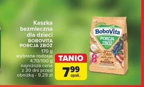 BoboVita Porcja zbóż Kaszka bezmleczna 7 zbóż jagoda-jeżyna jabłko po 8 miesiącu 170 g niska cena
