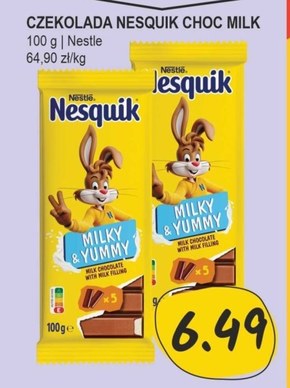 Nestlé Nesquik Mleczna czekolada z nadzieniem mlecznym 100 g niska cena