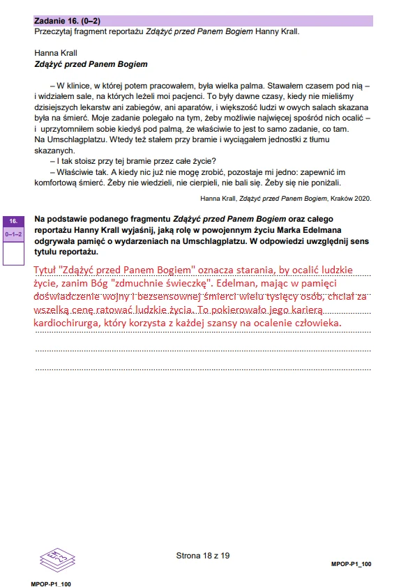 Matura 2024, język polski. Arkusz CKE i rozwiązania - strona 18