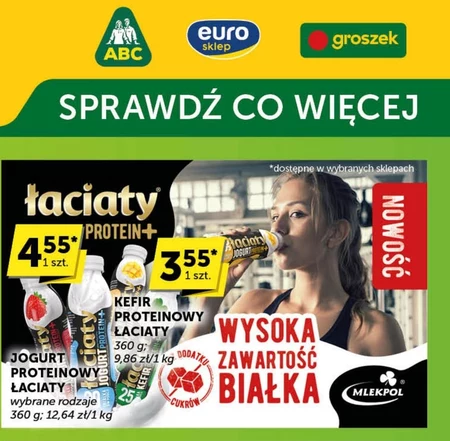 Łaciaty Protein+ Kefir pitny naturalny 360 g