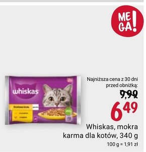 Whiskas Mokra karma dla kotów drobiowa uczta galaretka 340 g (4 x 85 g) niska cena
