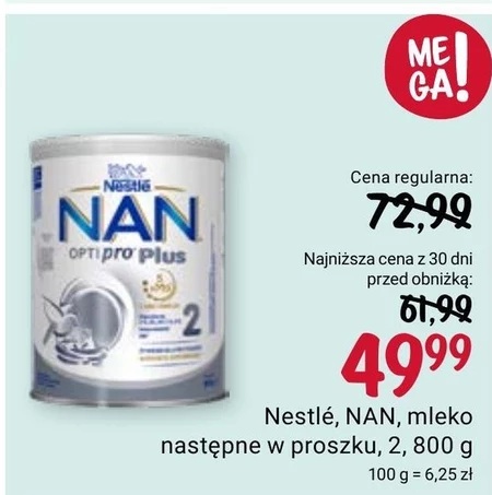 NAN OPTIPRO Plus 2 Mleko następne dla niemowląt powyżej 6. miesiąca 800 g