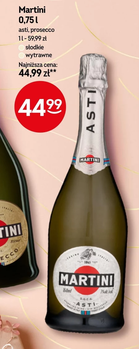 Martini Asti D.O.C.G. Wino białe słodkie musujące włoskie 750 ml