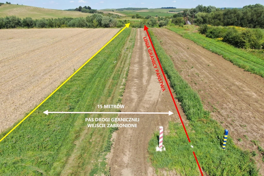 Straż Graniczna przypomniała, że wejście na pas drogi granicznej jest zabronione i grozi mandatem