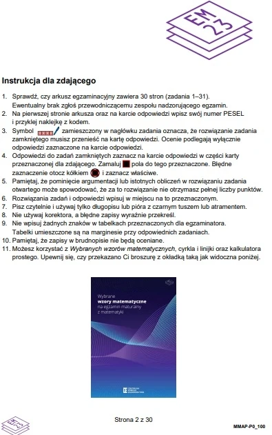 Matura 2024: Matematyka, arkusz CKE. Strona 2