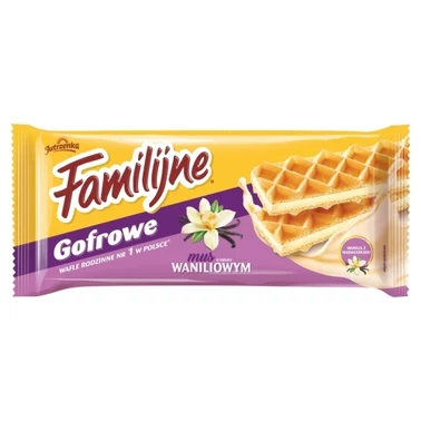 Familijne Gofrowe wafle mus o smaku waniliowym 130 g - 2