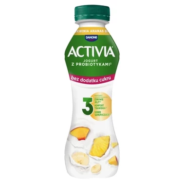 Activia Jogurt bez dodatku cukru brzoskwinia ananas banan 270 g - 1