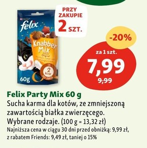 Felix Party Mix Przekąski o smaku kurczaka wątróbki i indyka 60 g niska cena