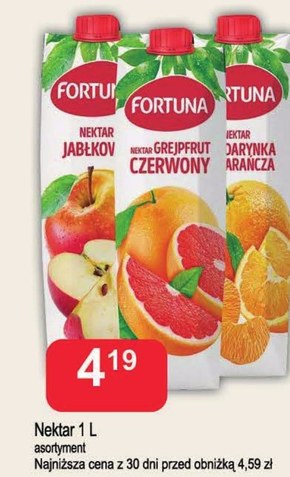 Fortuna Nektar grejpfrut czerwony 1 l niska cena