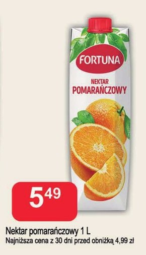 Fortuna Nektar pomarańczowy 1 l niska cena
