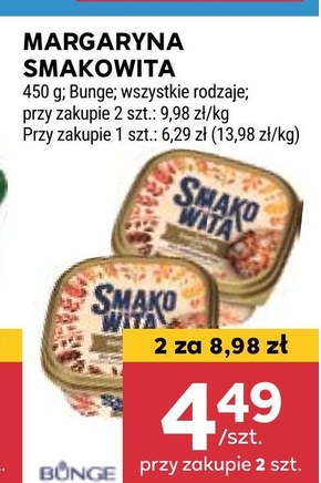 Smakowita Margaryna maślany smak 450 g niska cena