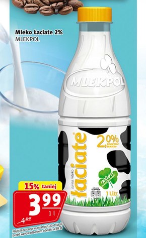 Łaciate Mleko świeże 2,0 % 1 l niska cena