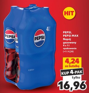 Pepsi-Cola Napój gazowany 6 l (4 x 1,5 l) niska cena